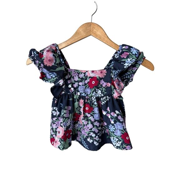 Janie And Jack Floral Puff Sleeve Top Size 3T Girls - Picture 4 of 9